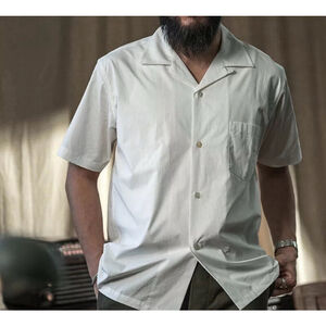 Bronson Classic Panama Short Sleeved Shirt Men's Cuban Collar Pocket Camp Shirts